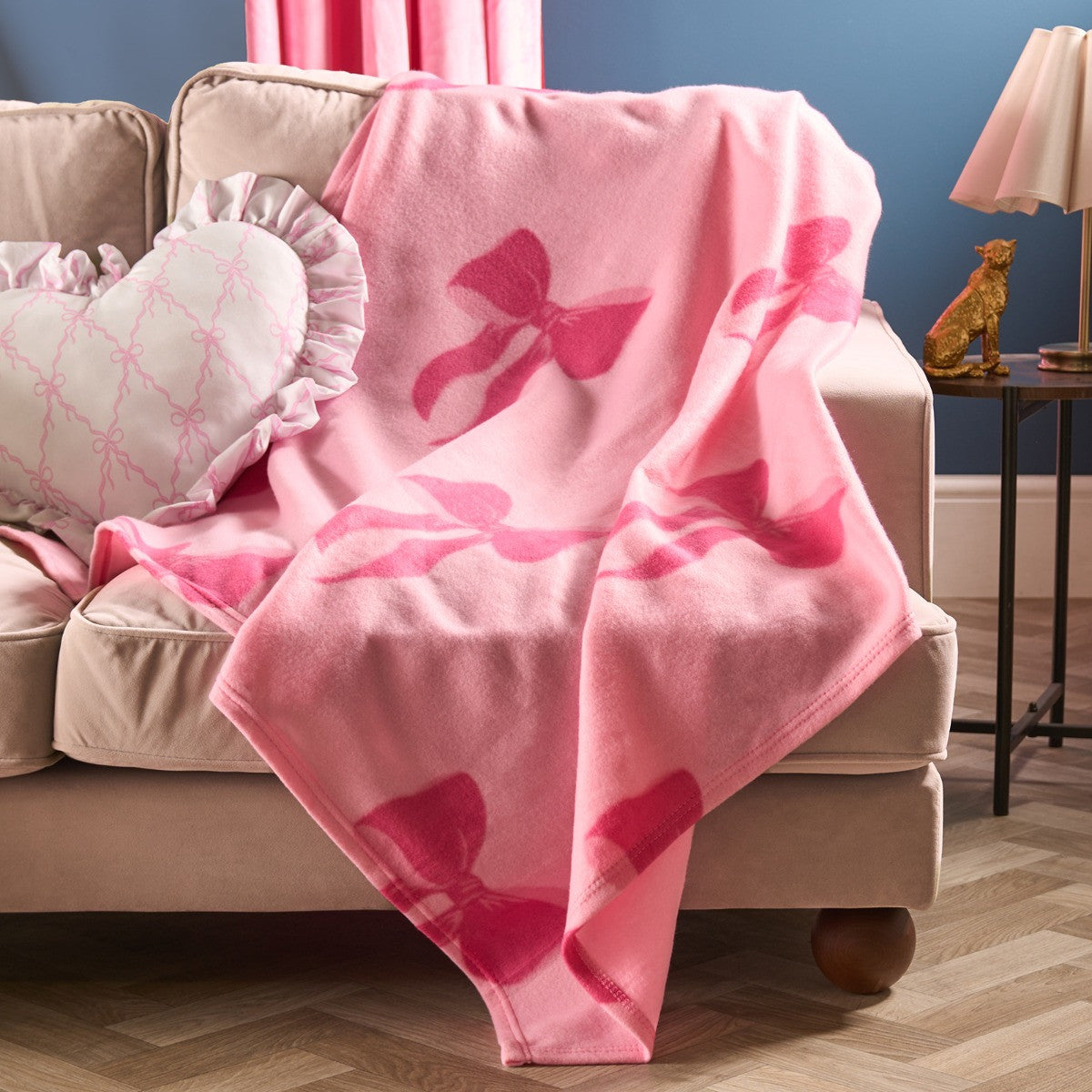 Bow Print Fleece Throw