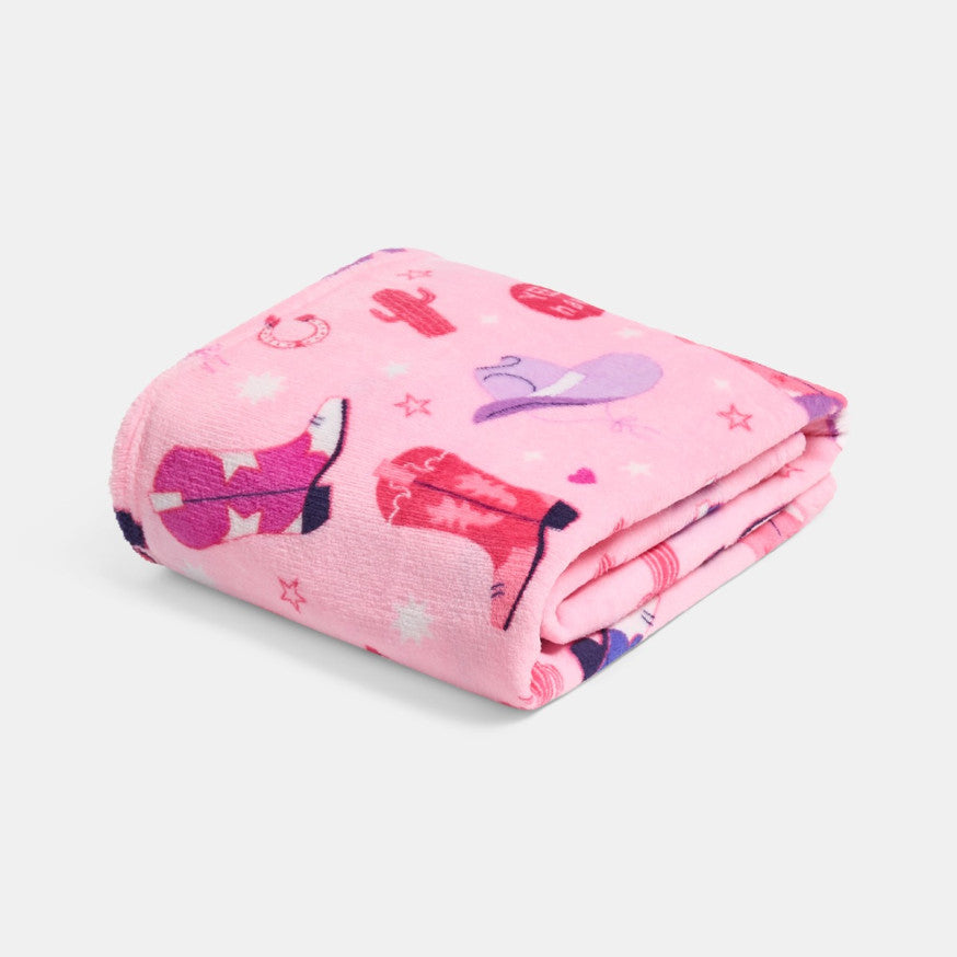 Cowboy Print Ultra Soft Throw - Pink