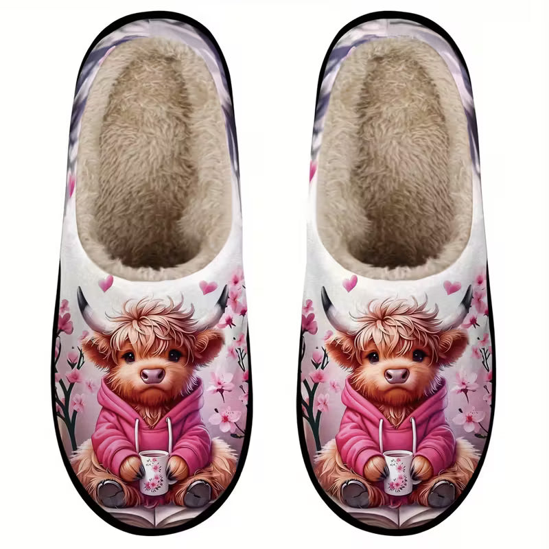 Plush Cow Print Slip