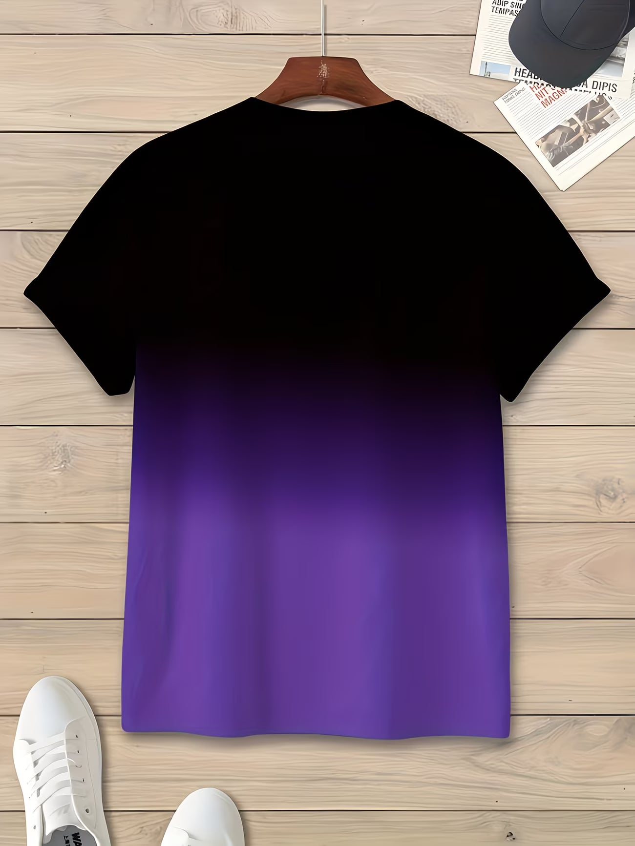 Men's Casual Crew Neck T-Shirt | Star Print | 100% Polyester