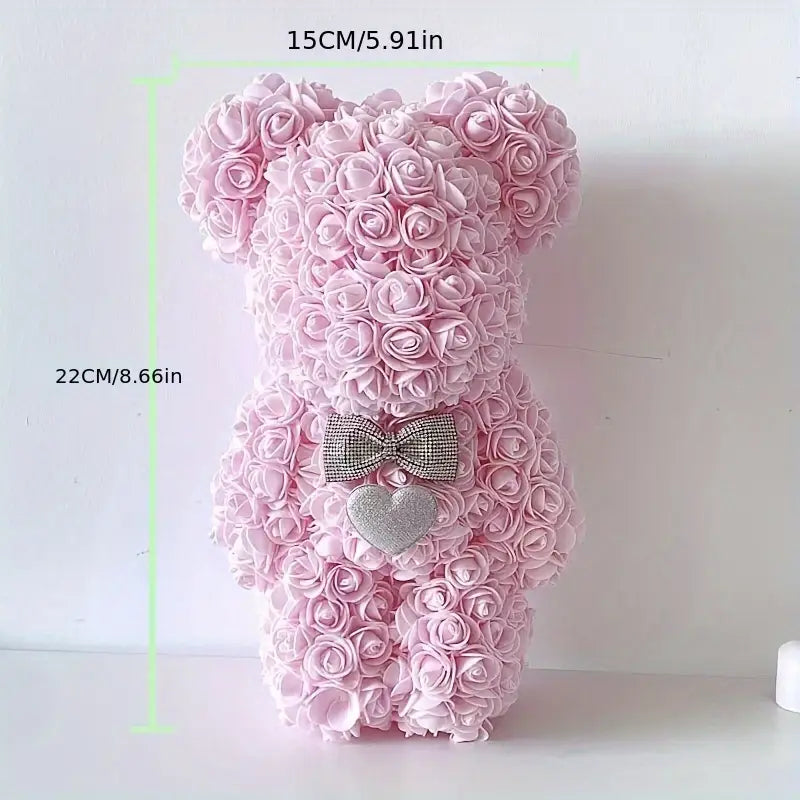 1pc Elegant Artificial Rose Teddy Bear,