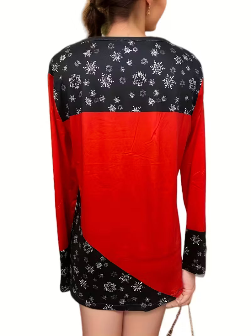 Christmas Deer Print Two-piece Set,