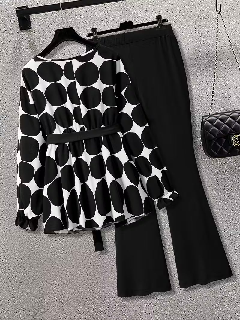 Plus Size, Women's Fashion 2pcs Set