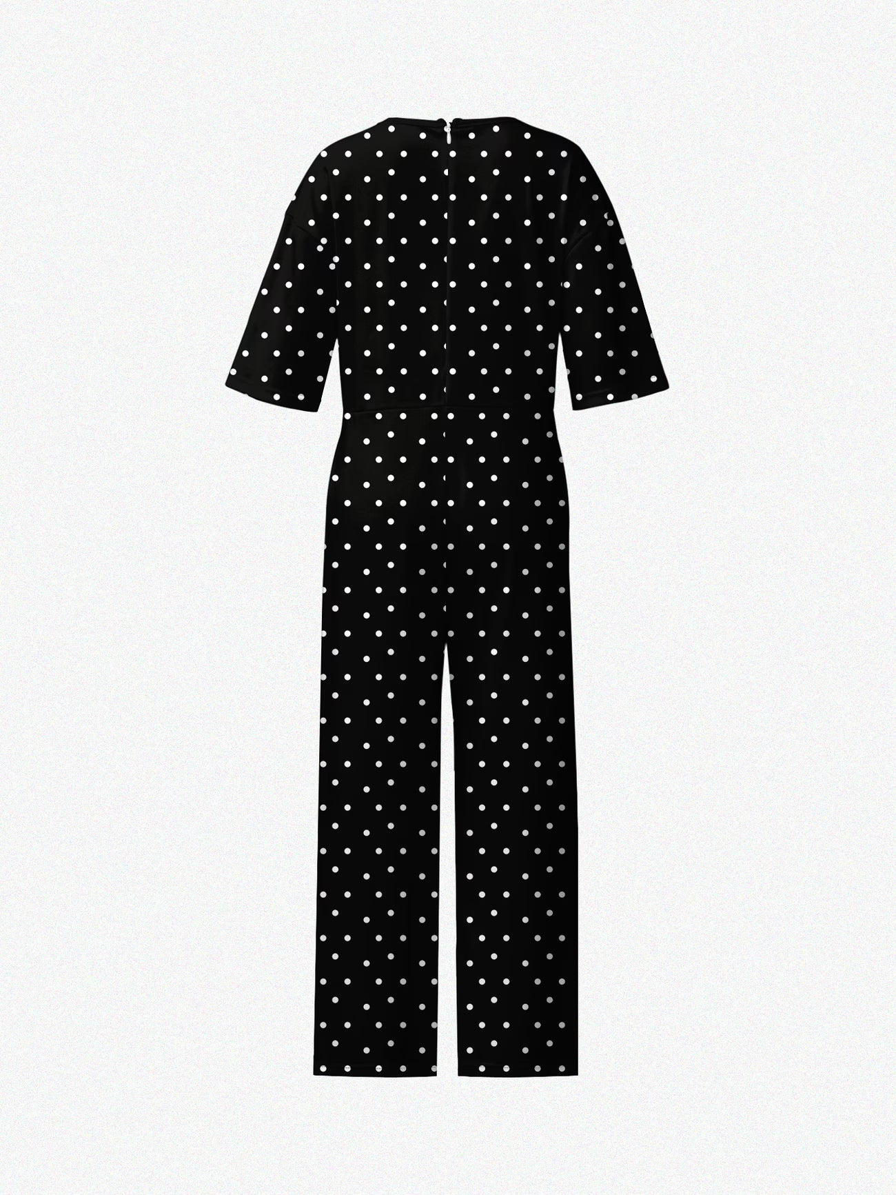 Women's Round Neck Polka Dot Jumpsuit
