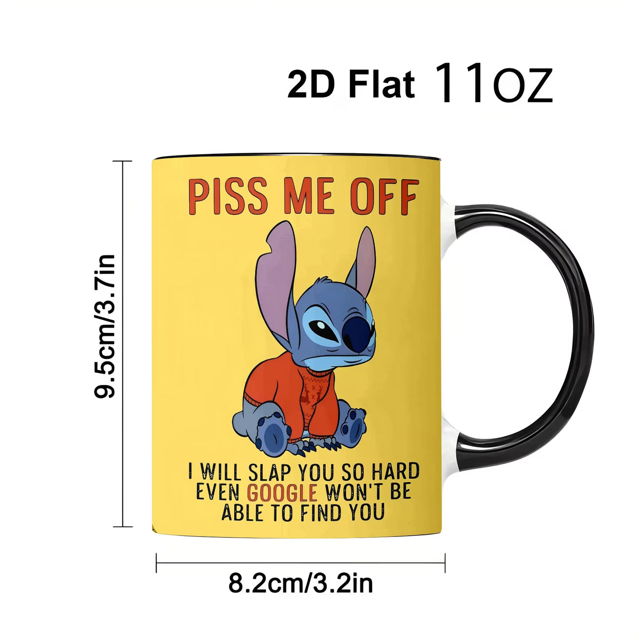 1pc Funny Disney Stitch "Piss Me Off" Quote Coffee Mug