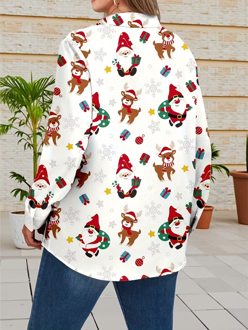 Women's Christmas Print Blouse