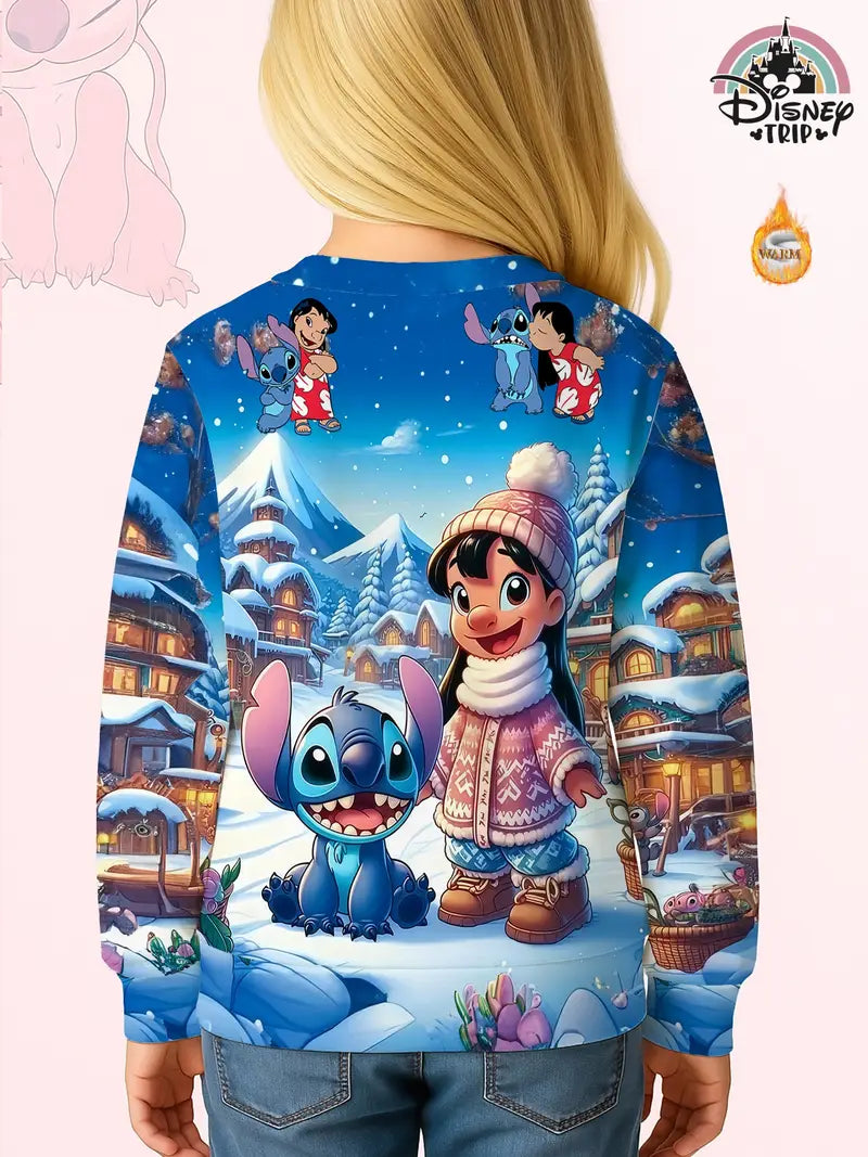 Stitch & Lilo Winter Town Girls' Sweatshirt