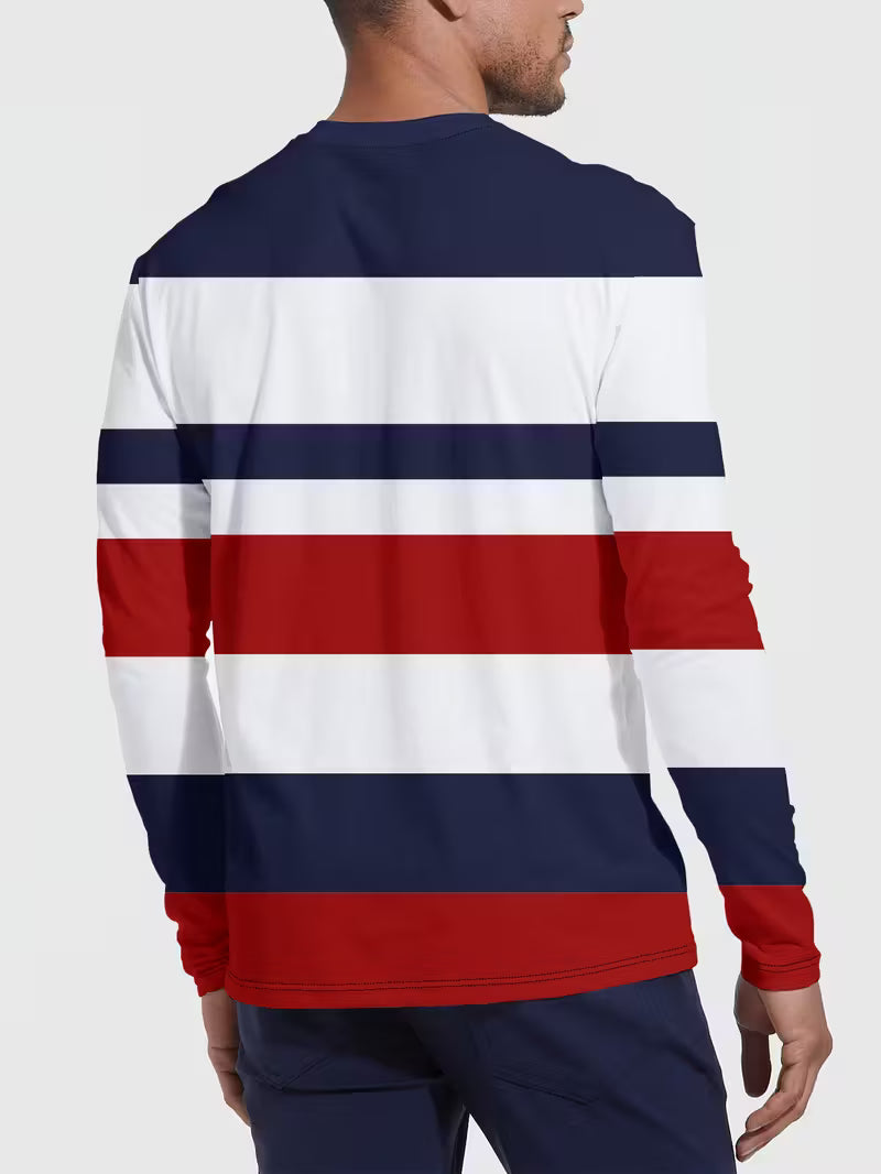 Men'S Casual Striped Long Sleeve T-Shirt