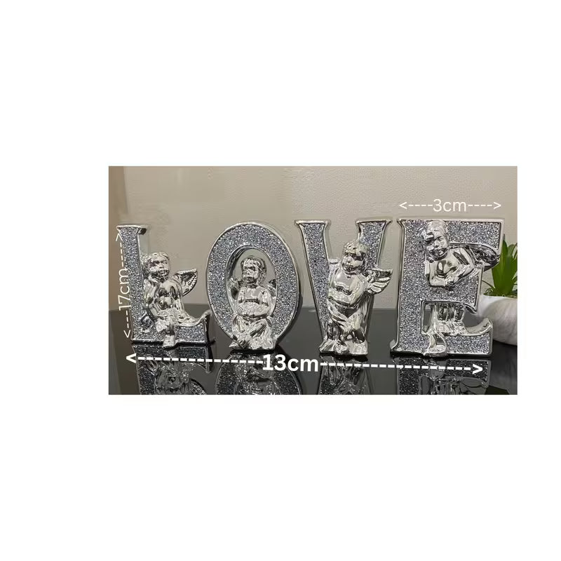 Stunning Silver LOVE Ornament with Cherubs