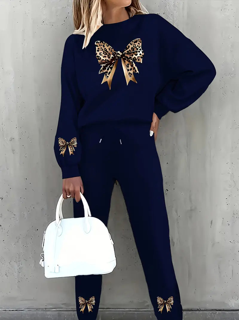 Women'S Cozy Fleece Pullover Sweatshirt & Joggers Set