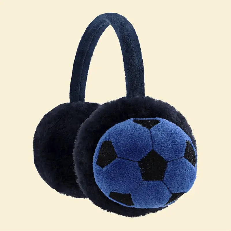 1pc Youngsters's Autumn and Winter Cute Plush Football Ear Muffs