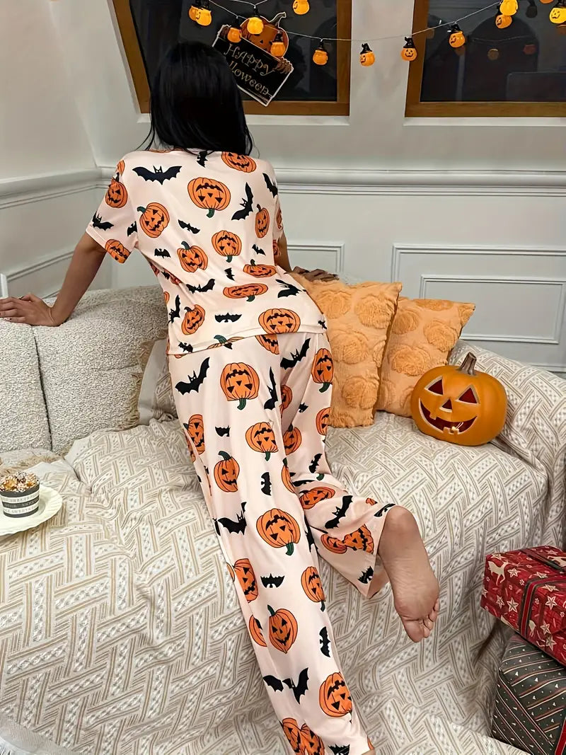 Women's 2pcs Halloween Pajama Set