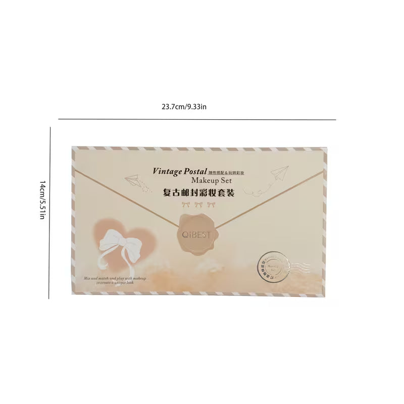 8pcs Set QIBEST Vintage Postal Makeup Set,