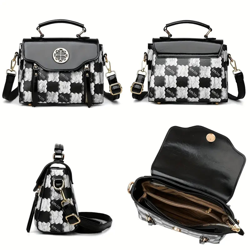 Checkered Pattern Elegant Small Handbag