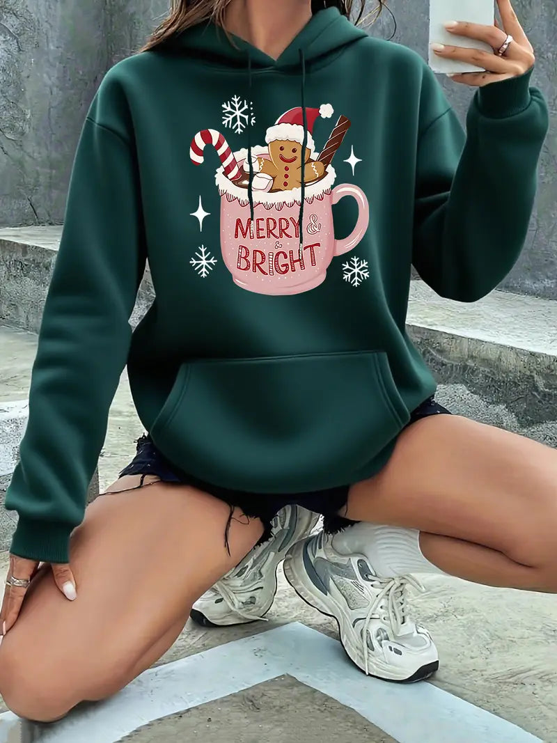 Women's Dark Green Hooded Sweater