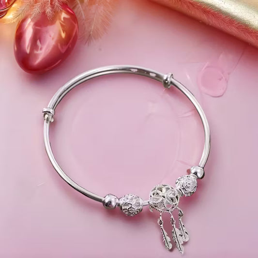 Hollow Flower Rotatable Bead Bracelet,