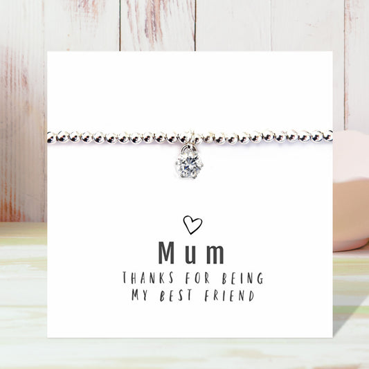 Mum Thanks For Being My Best Friend Beaded Bracelet