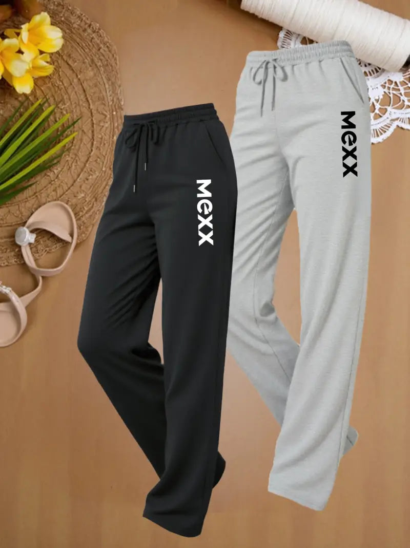 2pcs Women'S Casual Joggers with Drawstring Waist