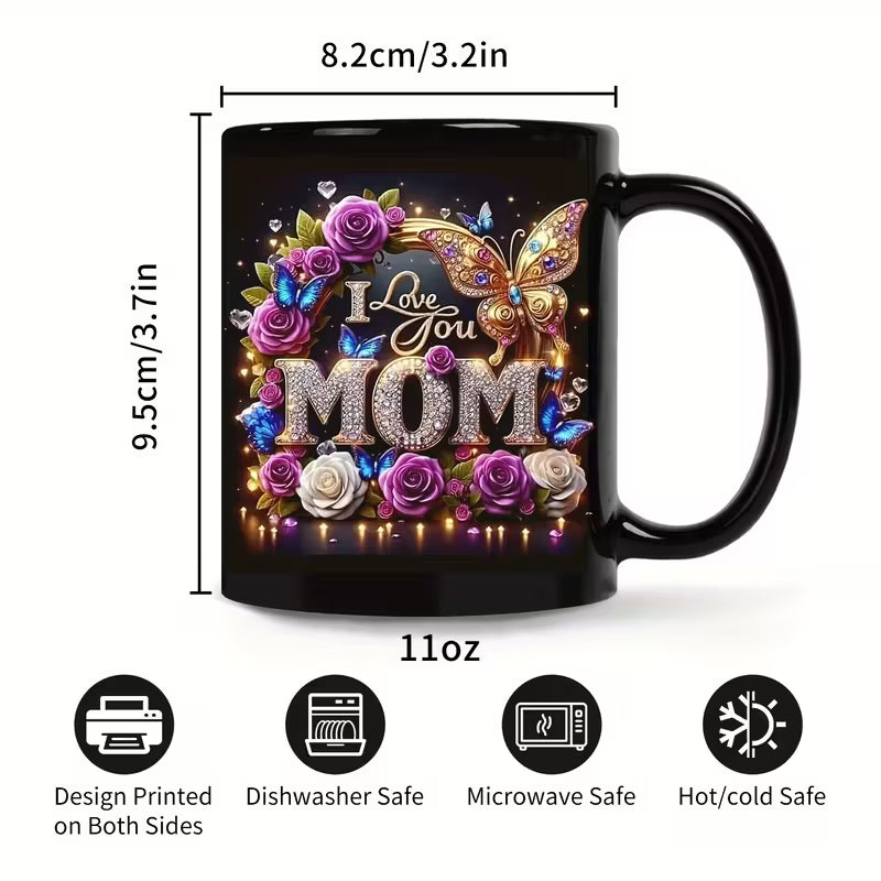 11oz Black Ceramic Coffee Mug-