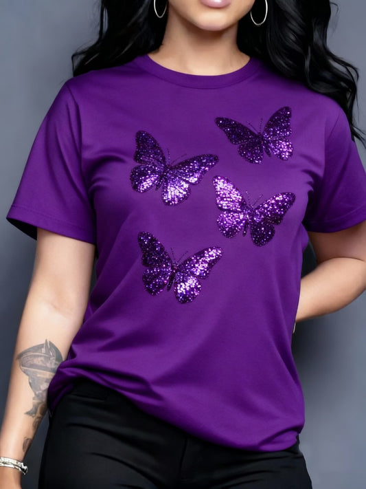 Casual Butterfly Short-sleeved T-shirt