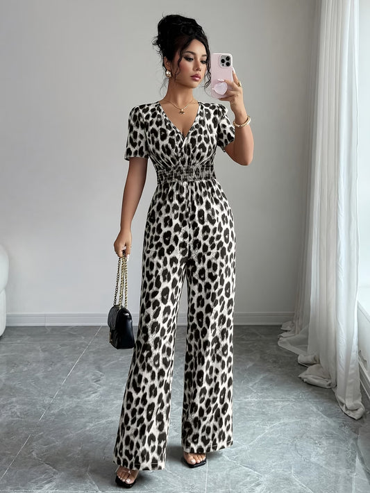 Cut V-Neck Vacation Style Elegant Casual Dress Pants