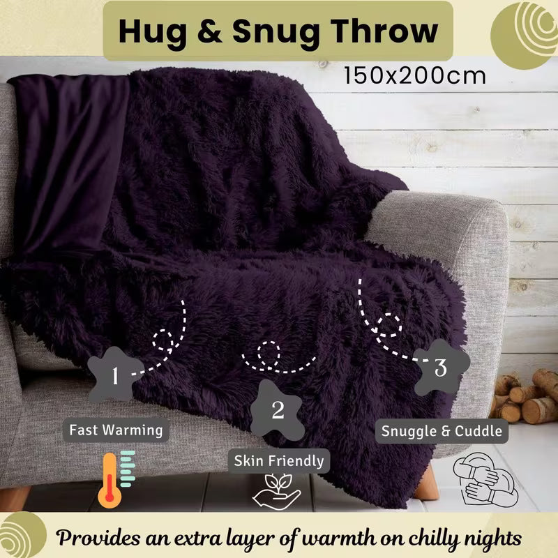 Fluffy Hug & Snug Throw Blanket