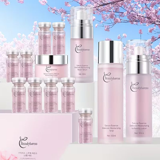 12pcs Cherry Blossom Essence Face Care Set