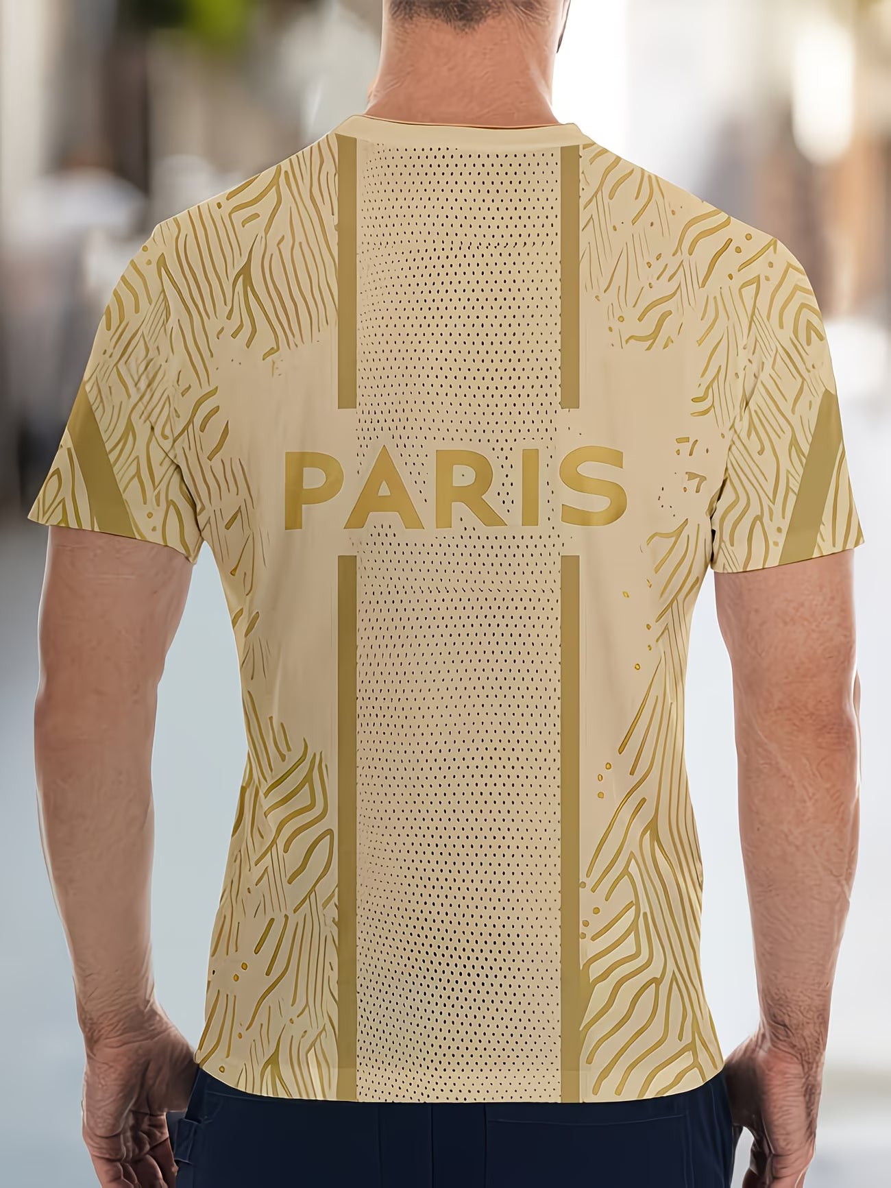 Men'S Fashion Casual Round Neck Pattern Print T-Shirt