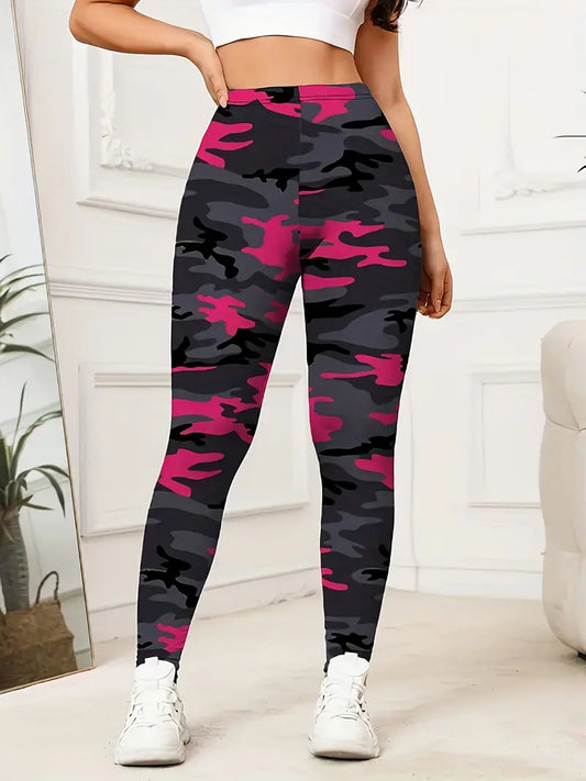 Pink Camouflage Pants High-Waisted Butt-Lifting Leggings