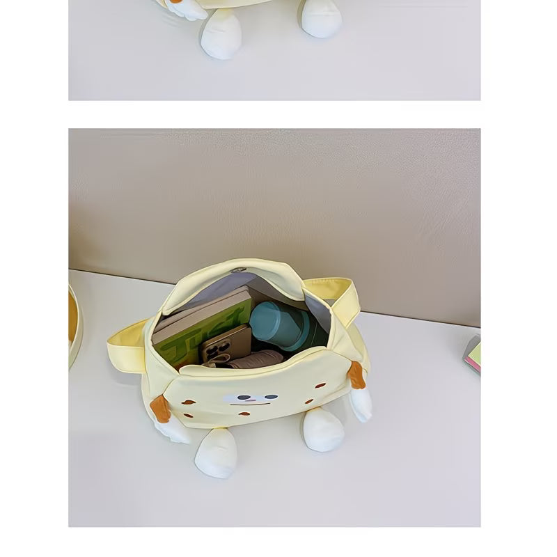 Anime-Inspired Nylon Backpack & Crossbody — Golden Tan & Pastel