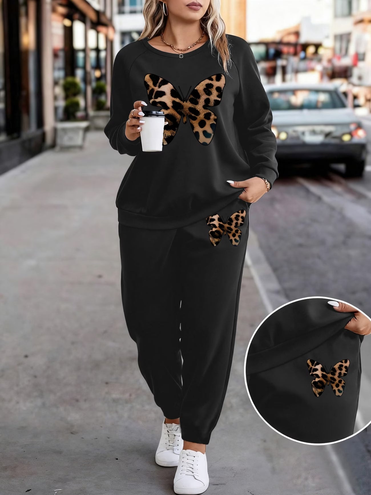 2pcs Women's Plus Size Pajama Set