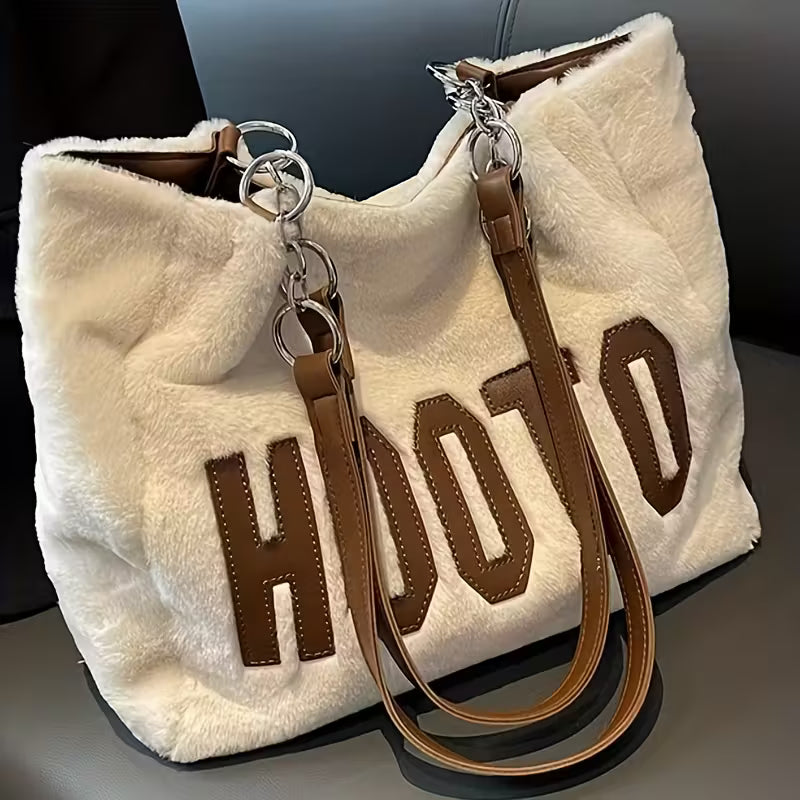 Women's Faux Fur Plush Faux Mink Handbag