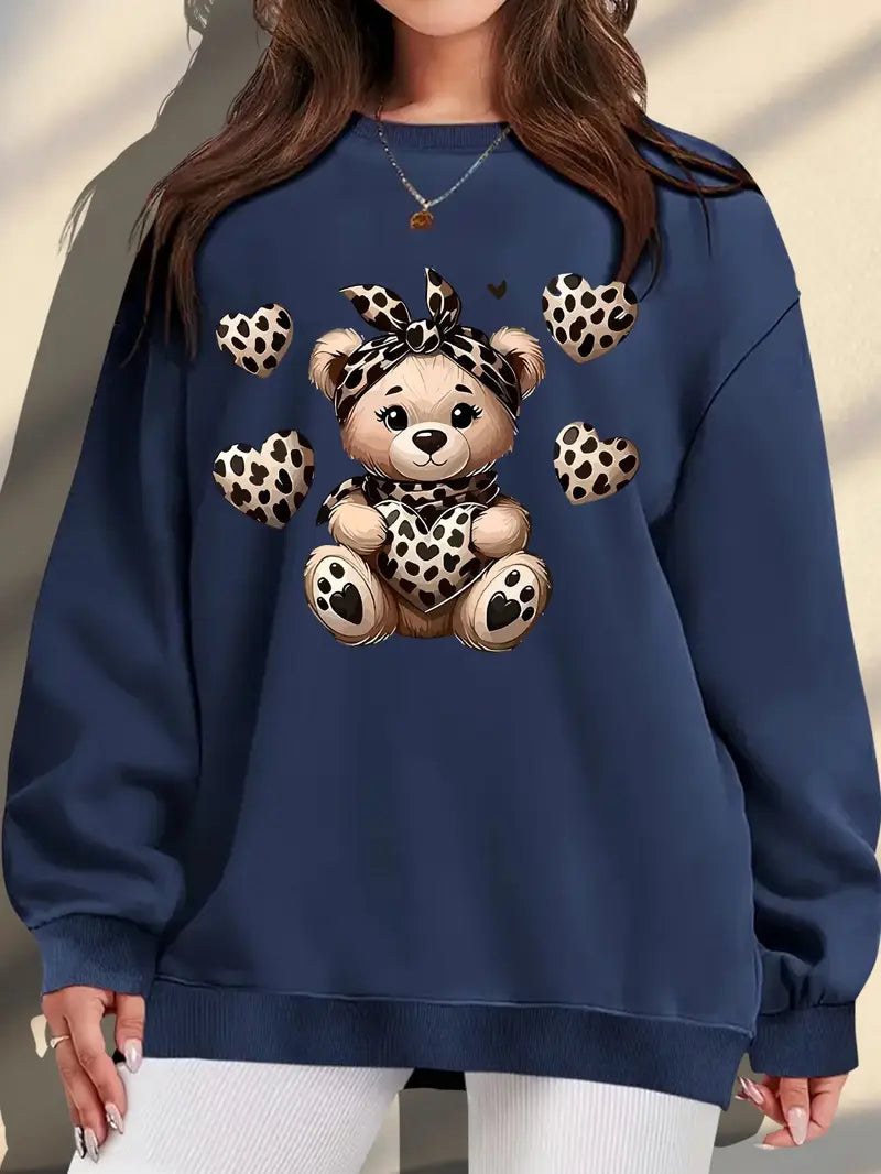 Women's Plus-Size Oversized Casual Round Neck Sweatshirt