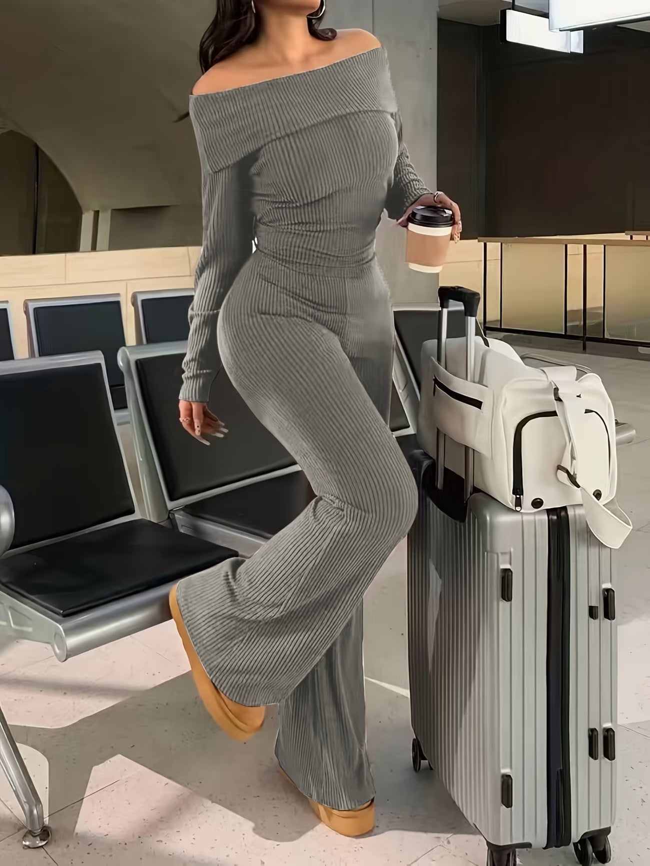 Elegant Solid Color Two-Piece Set