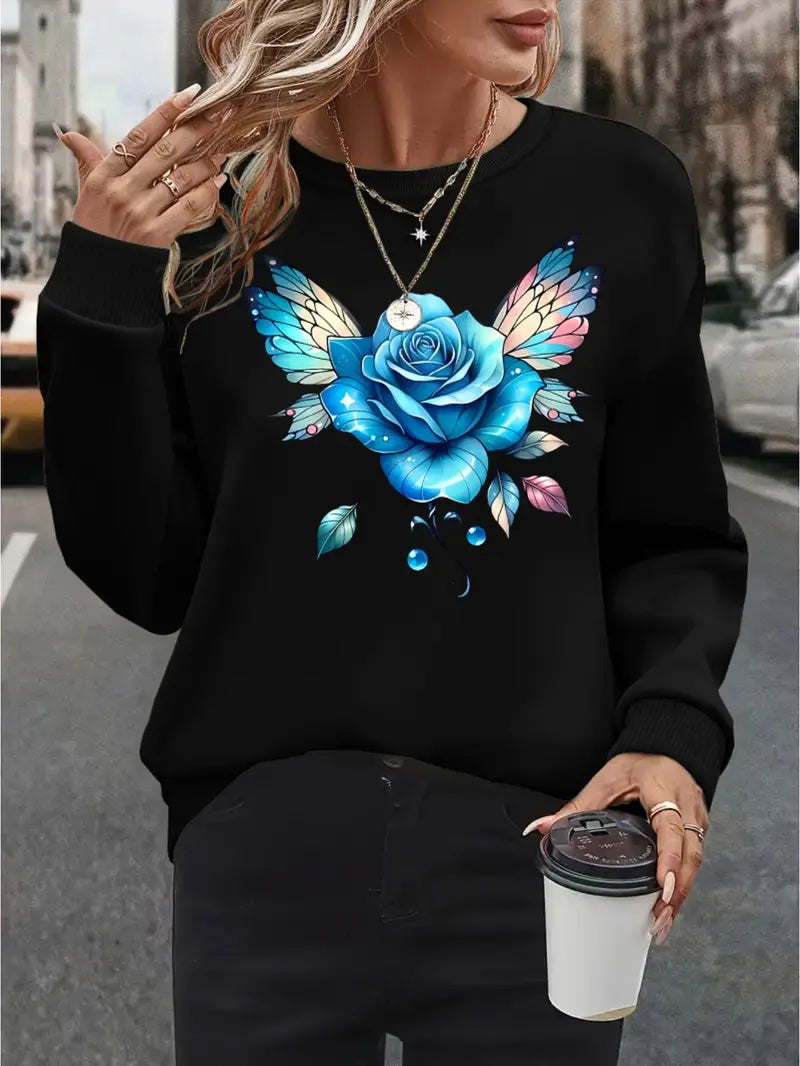 Women'S Plus Size Casual Crew Neck Sweatshirt