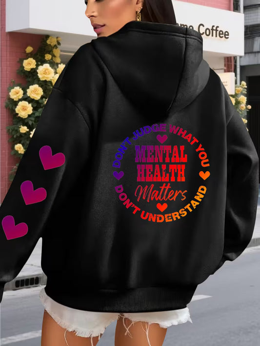 Casual Loose-Fitting Hooded Sweatshirt