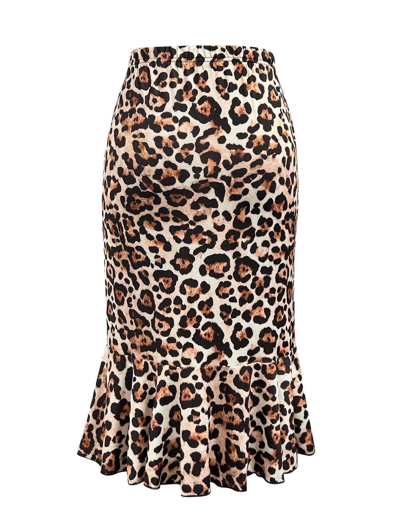 Women's Leopard Print Elastic Waist Skirt