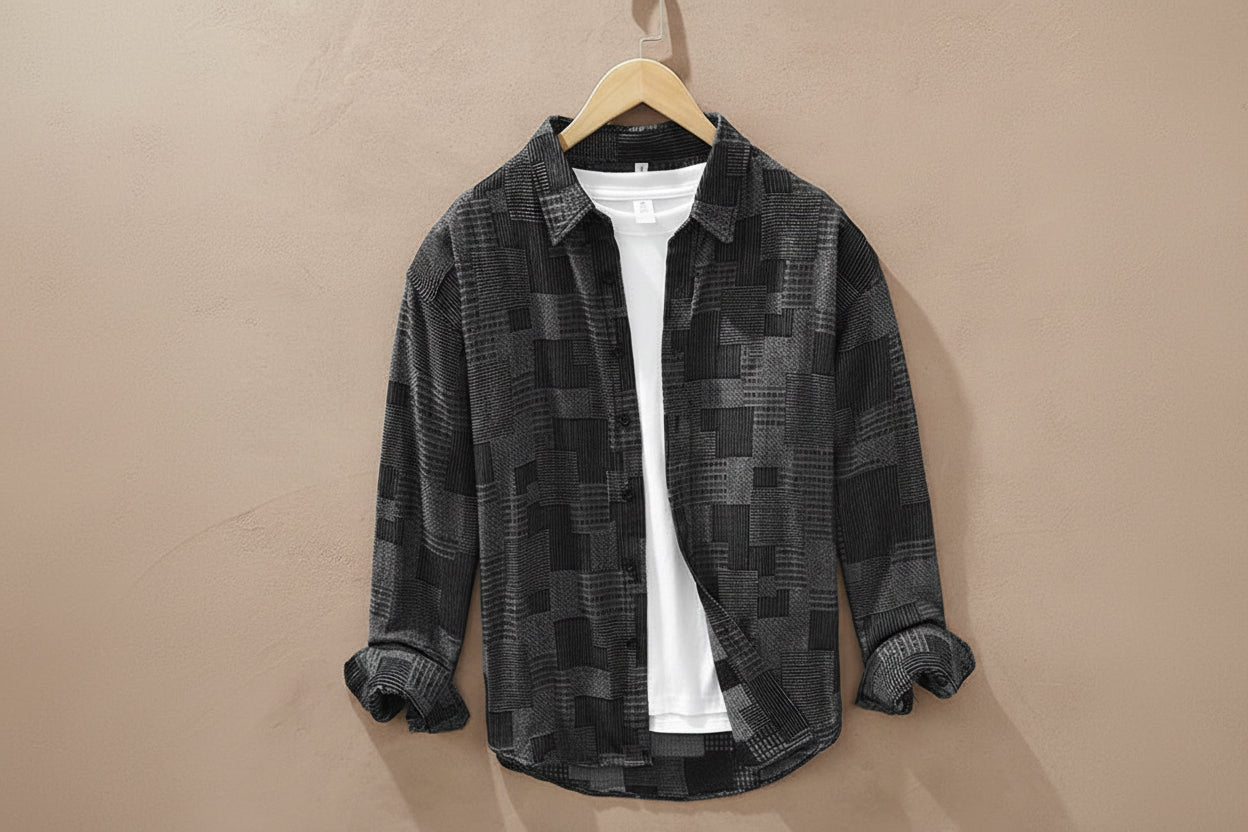 Men’s Jacquard Denim Shirt