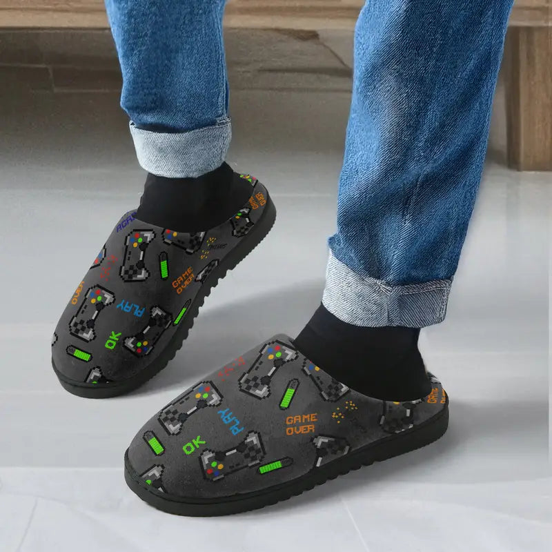 Pixel Game Controller Slippers