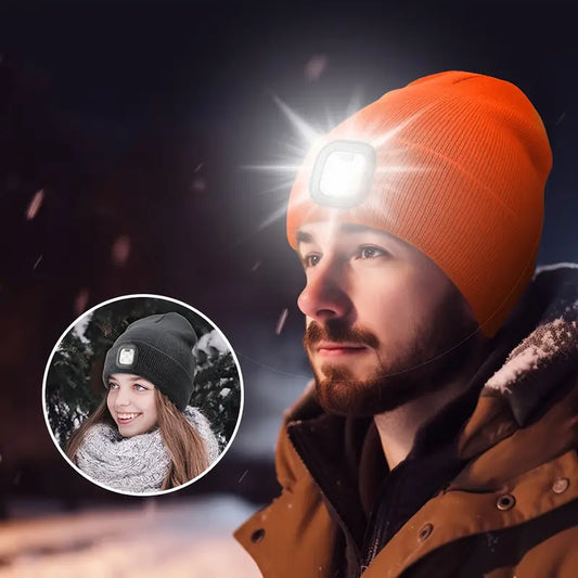 LED Beanie with Light Rechargeable Hands Free