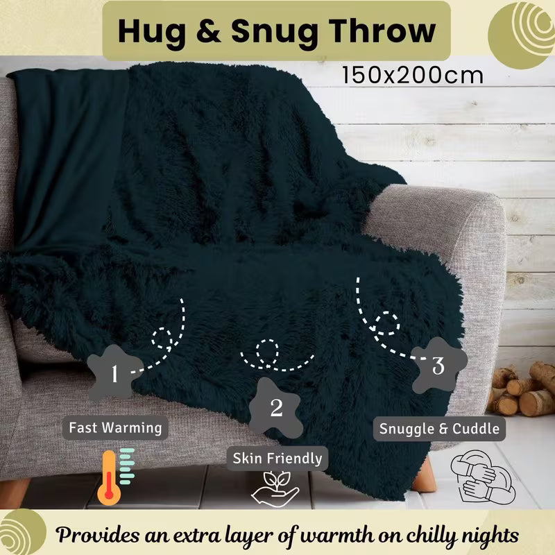 Fluffy Hug & Snug Throw Blanket