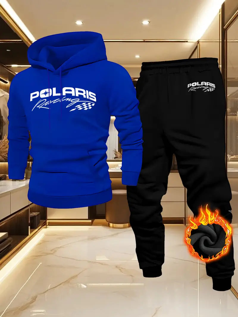 Men'S Casual Hooded Sweatshirt & Jogger Set