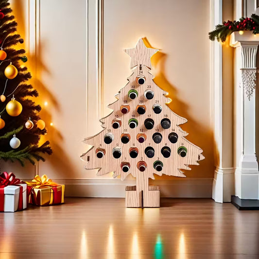 Artificial Wood Christmas Advent Calendar Tree Countdown Calendar