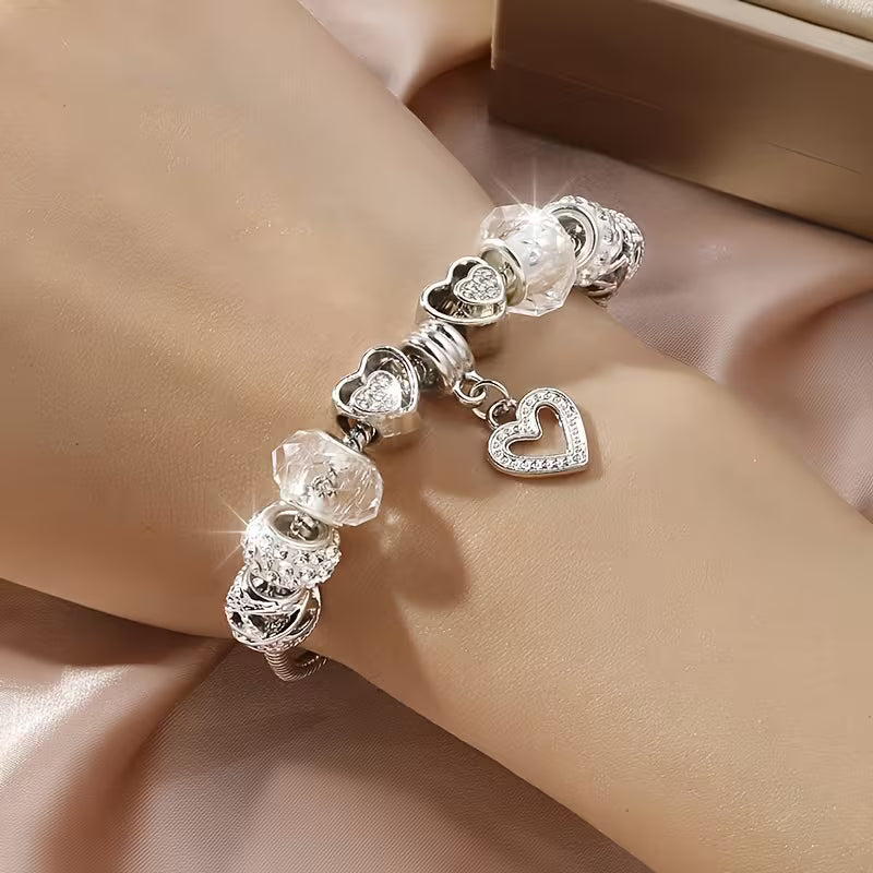 1pc Elegant Handmade Jewelry  Heart Pendant Bracelet