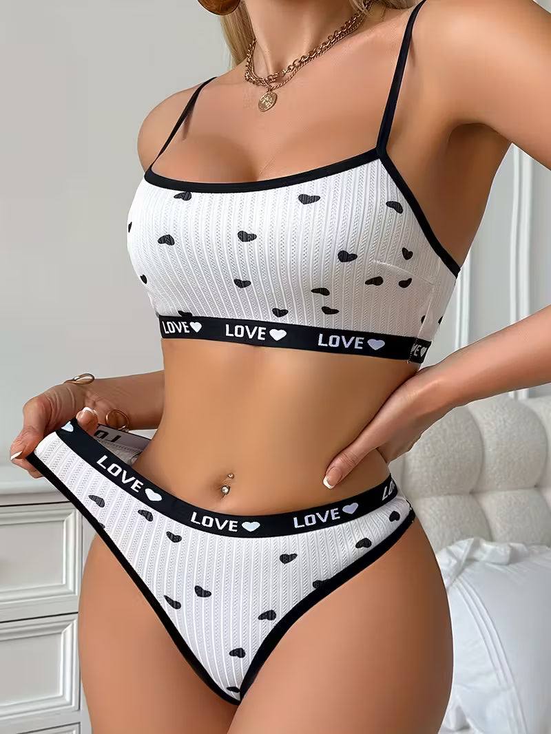 1 Set Sexy European Style Contrast Binding Thong & V-String Set