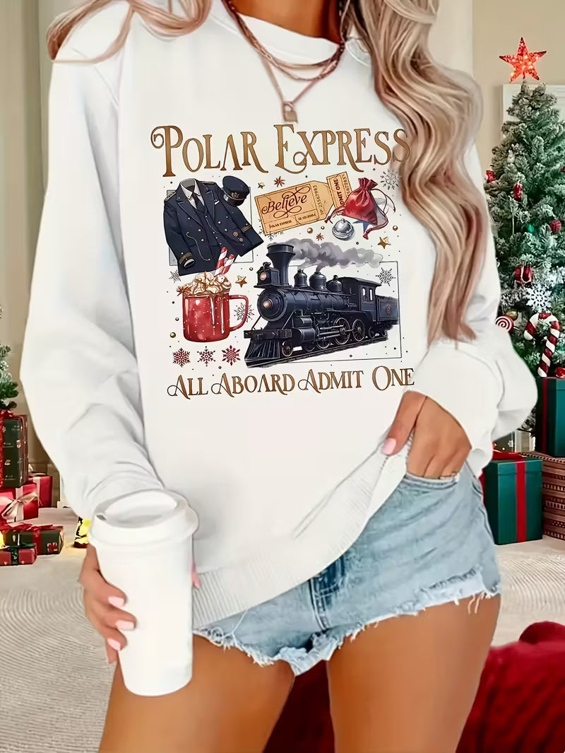 Women'S Polar Express Christmas Sweater