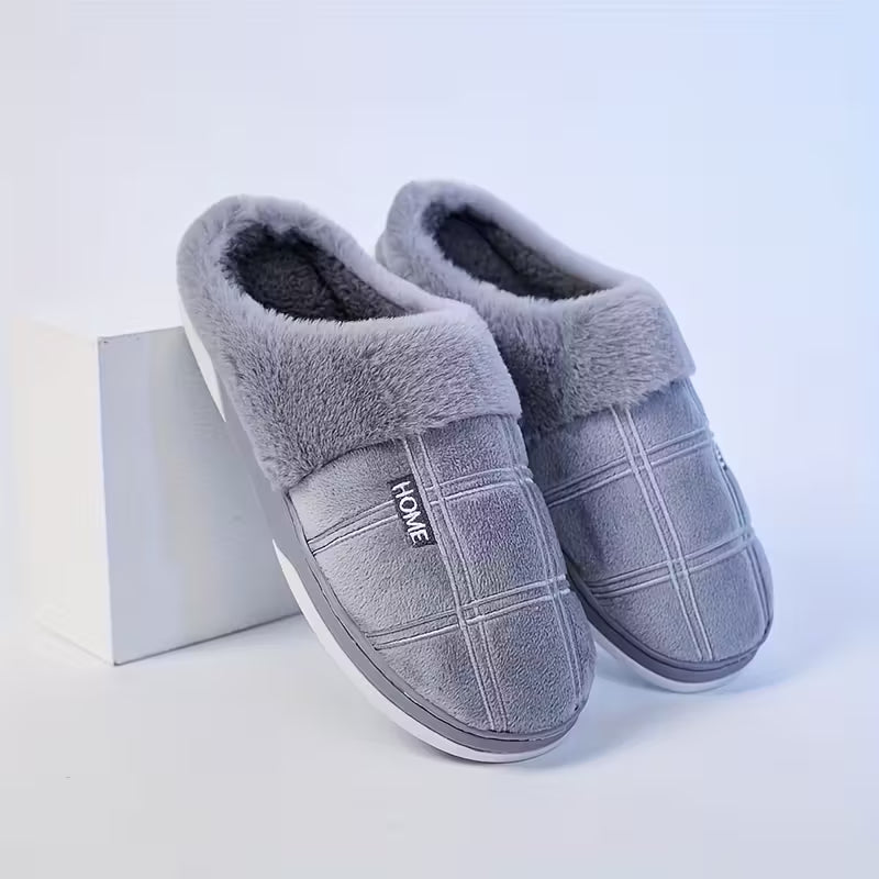 Men'S Cozy Plaid Slippers
