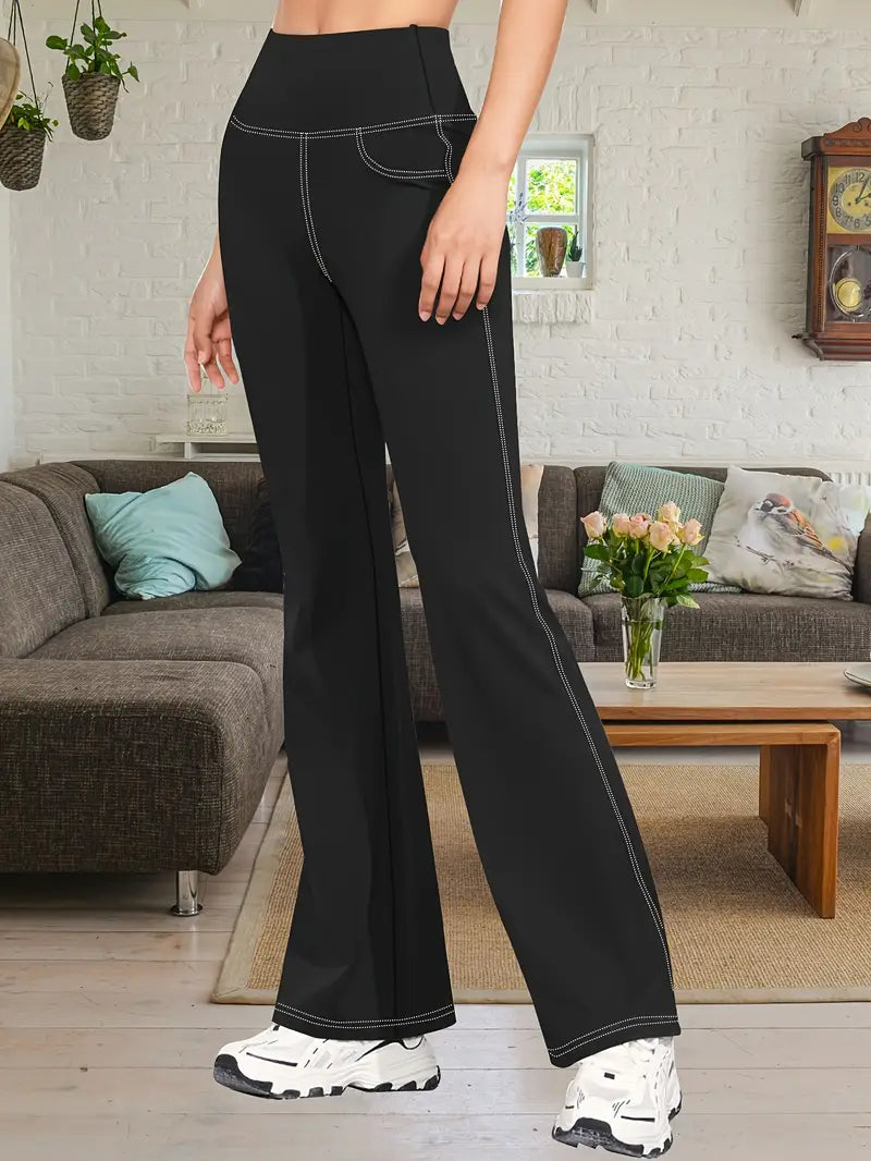 Women's Plus Size High Waist Flare Leg Pants