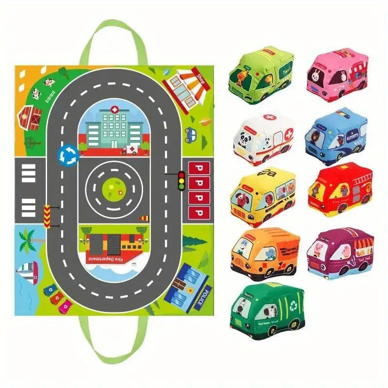 A Fabric Toy Set Featuring Cars