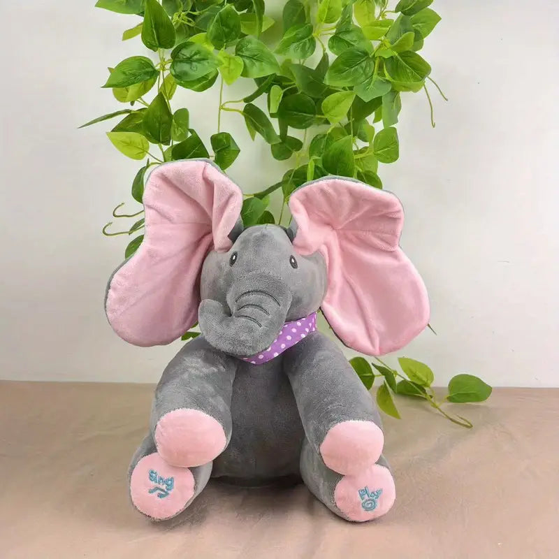 1pc Hide and Seek Elephant Plush Toy,